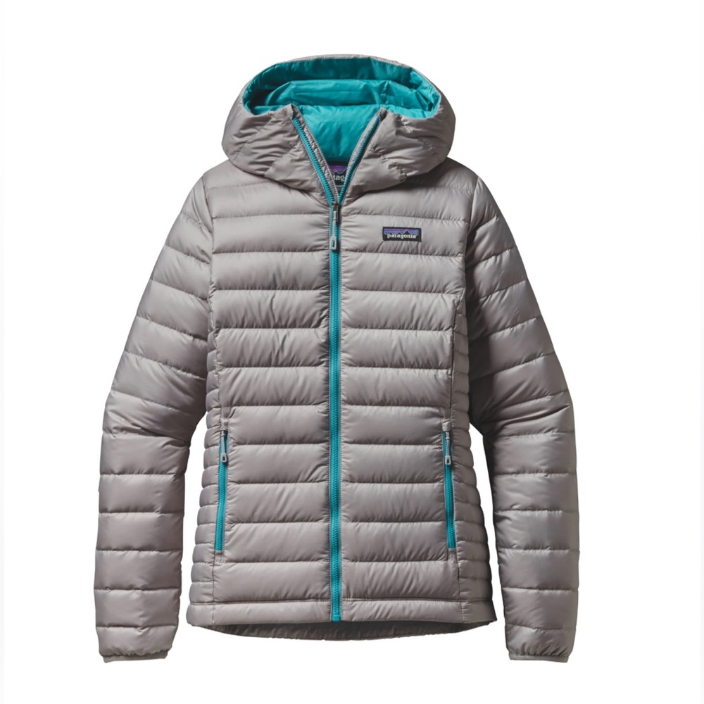 Patagonia Down Puffer Coat with Gray with hood Women’s size XS
